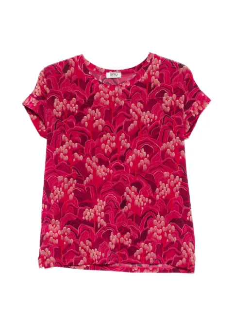 Siyu floral-print T-shirt Pink LASSUSCR1030