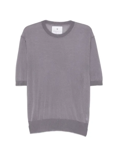 SEVEN GAUGE short-sleeve ribbed-trim sweater Purple S25SGPUL0125860244
