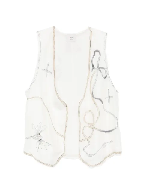 Alysi floral sleeveless vest White 216812P6202