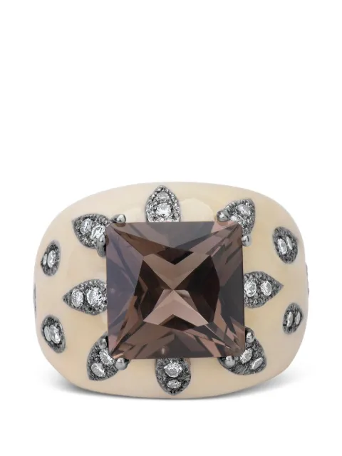 Andreoli diamond smoky topaz ring Black R4780