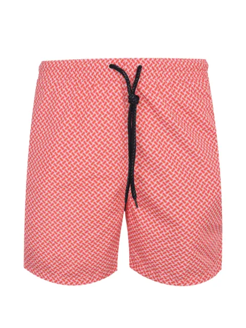 Drumohr geometric-print drawstring shorts Orange ICD99400