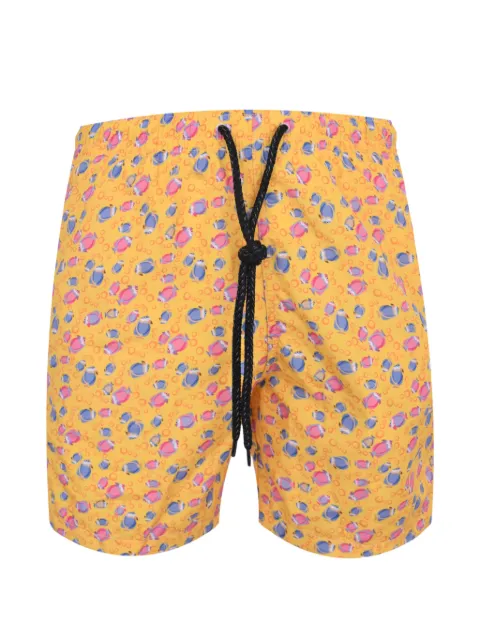 Drumohr fish-print drawstring shorts Yellow ICD99400