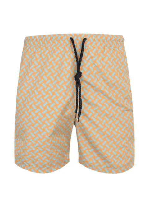 Drumohr geometric-print drawstring shorts Orange ICD99400