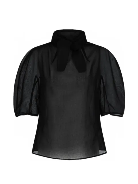 Amomento knotted collar top Black AM26SSW03TO