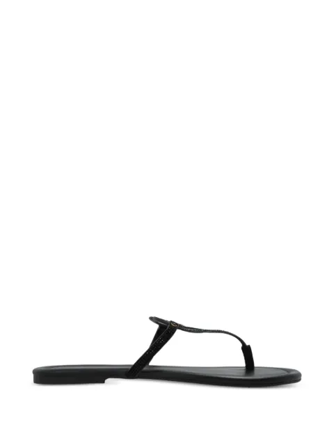 Kurt Geiger London heart-detail flat leather sandals Black KURTHEARTTBARFLAT