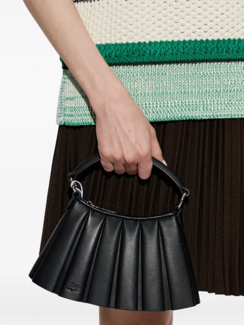 Lacoste small Lenglen pleated tote bag Black NU5219DP