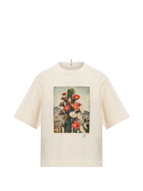 Moncler Grenoble cactus-print T-shirt Neutrals L10988C0000789AYN
