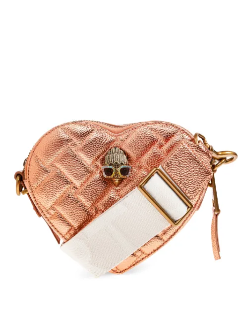 Kurt Geiger London Kensington quilted heart cross body bag Orange 2ZKENSINGTONHEARTXB
