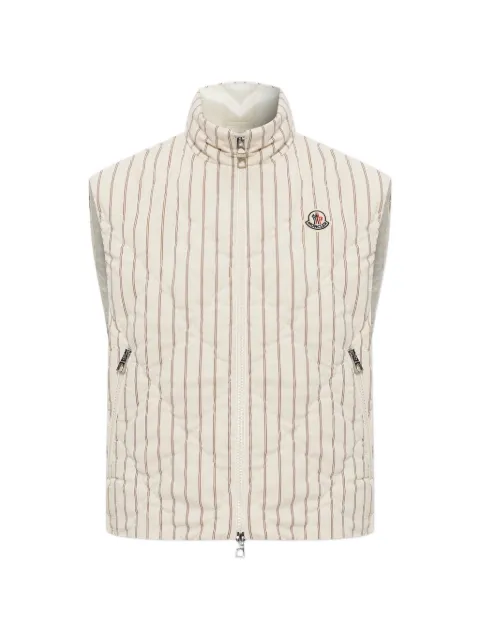 Moncler Aussa pinstriped quilted gilet Neutrals L10931A00118599BF