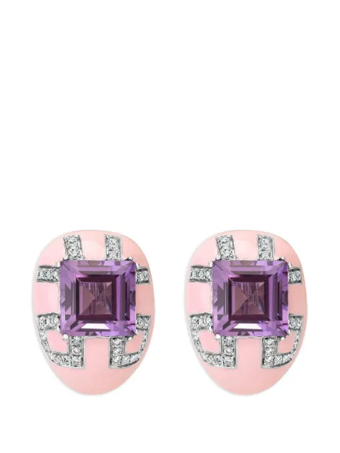 Andreoli Alia diamond amethyst pink Earrings Silver E3810