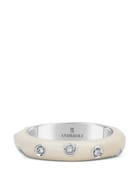 Andreoli diamond white band ring Silver R5031