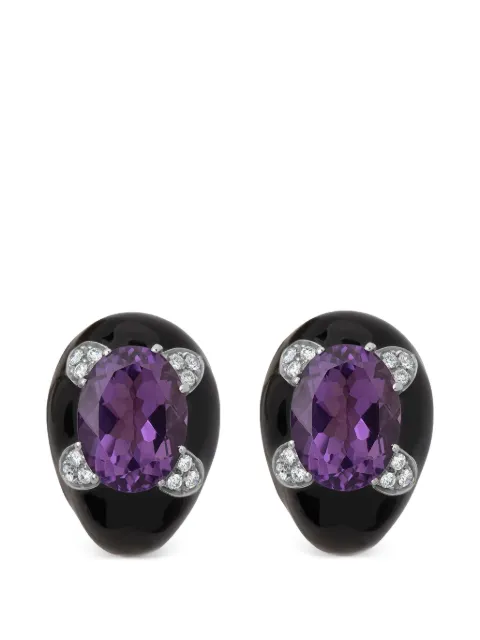 Andreoli diamond amethyst earrings Black E3155