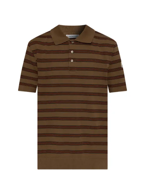 Moncler striped polo shirt Brown L10919A00005M1367