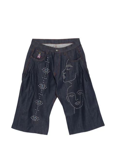 KidSuper stud-embellishment denim shorts Blue SS26SHRT11