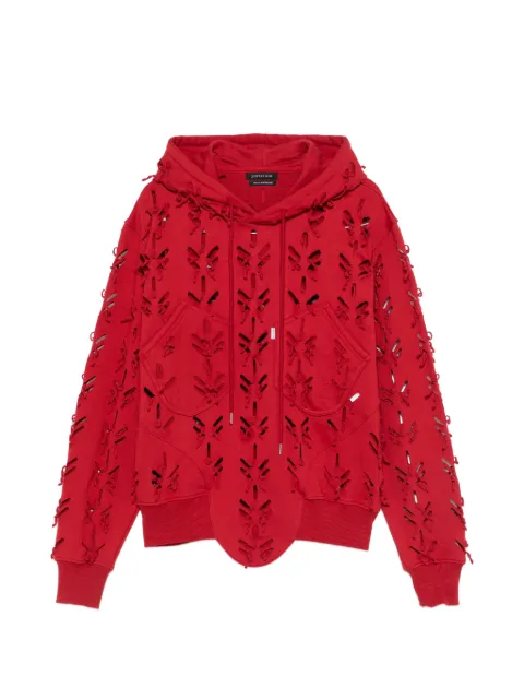JUNTAE KIM laser slashed hoodie Red JTKSS25COH04