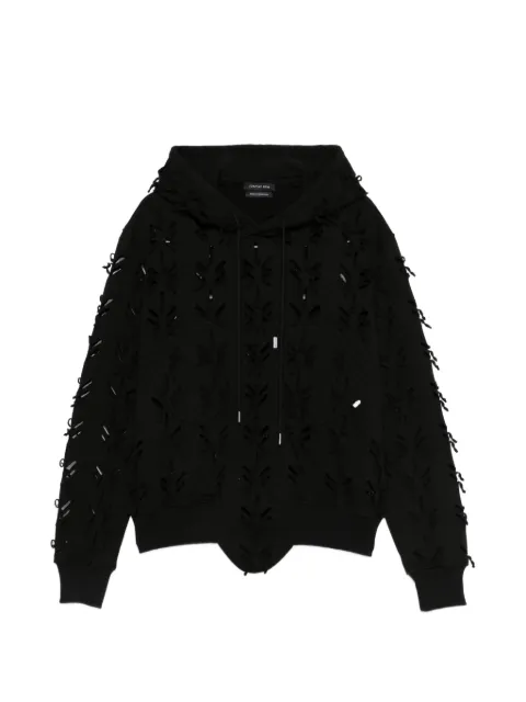 JUNTAE KIM laser-cut hoodie Black JTKSS25COH03