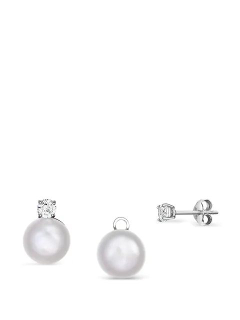 OBSIDIAN pearl embellishment earrings Silver 2906W