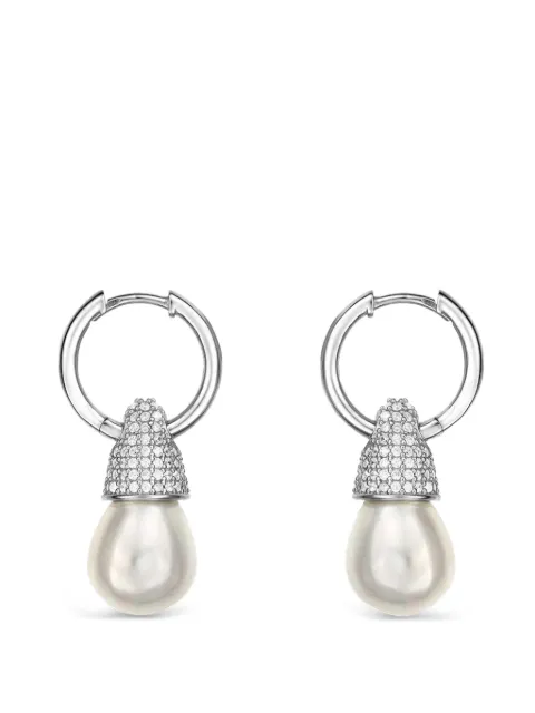 OBSIDIAN pearl sterling silver earrings Silver 2881