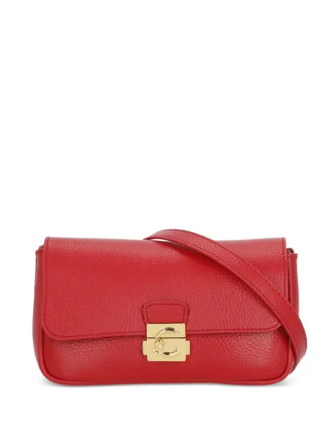 Coccinelle C-Me Lock pebbled leather shoulder bag Red E5U4K520101