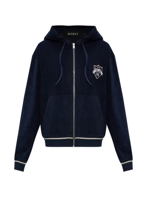 MISBHV logo-embroidered zip-up hoodie Blue 260W200