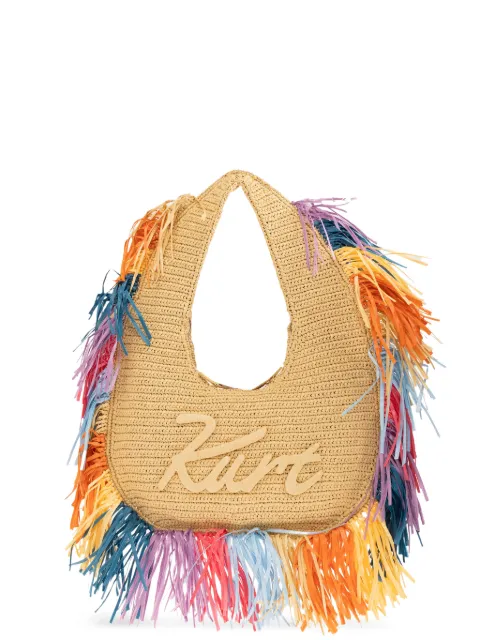 Kurt Geiger London large Kurt fringed shoulder bag Neutrals 5562249999