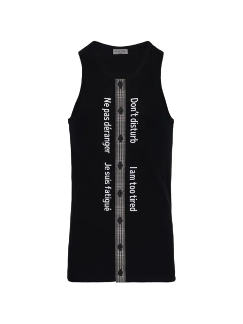Yohji Yamamoto slogan-print tank top Black HKT50286001