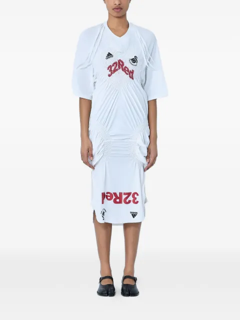 LUEDER shirred football dress White SHIRREDFOOTBALLDRESSWHITERED