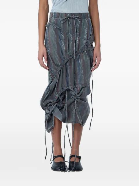LUEDER Vortex midi skirt Grey VORTEXRUCHEDSKIRTSTRIPECHARCOAL