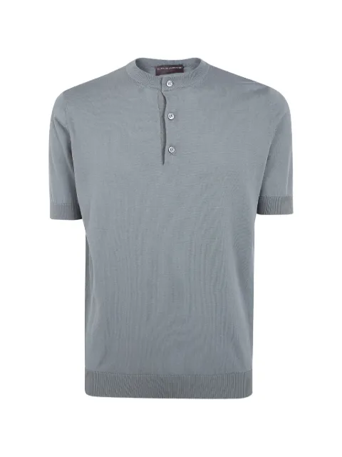 Filippo De Laurentiis button-placket knitted t-shirt Grey SE1MCCR14R