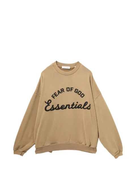 ESSENTIALS logo-print crew neck sweater Brown ESSSW924452MQBWL00L
