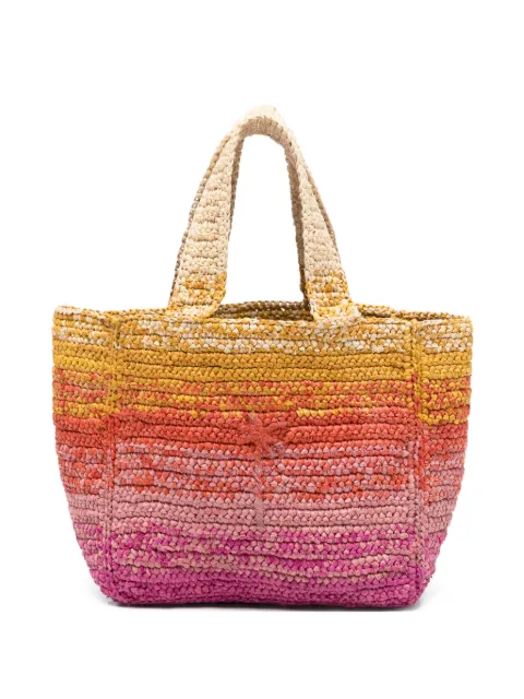 Manebi small Zuma crochet-knit ombré tote bag Yellow V99VW