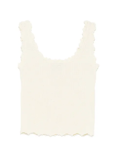 Low Classic lace-edge sleeveless knitted top Neutrals LW265KN09CR