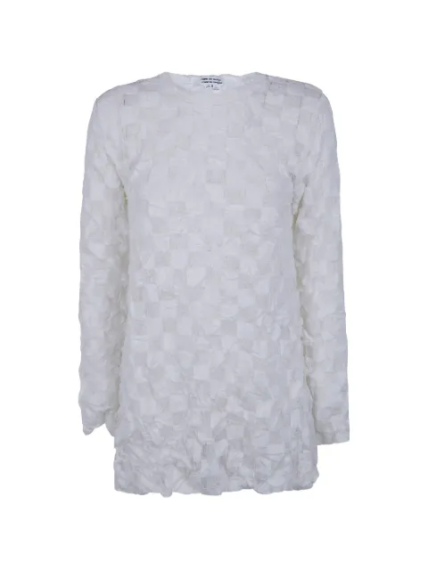 Comme Des Garçons Comme Des Garçons check-pattern textured top White RQT013