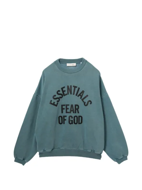 ESSENTIALS logo-print crew neck sweater Blue ESSSW926593MQBLX00L