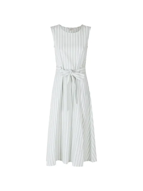 Barbour stripe-pattern belted dress Green LDR0984