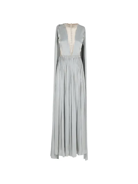 NISSA embellished pleated maxi dress Green RS16532