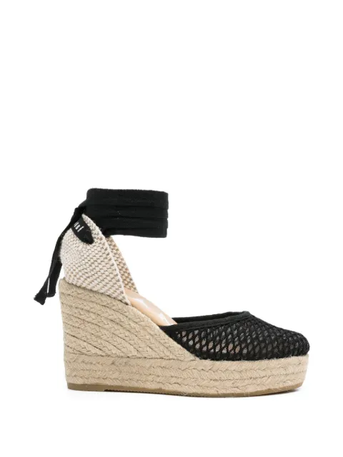 Manebi wrap-tie mesh espadrilles Black X55WV