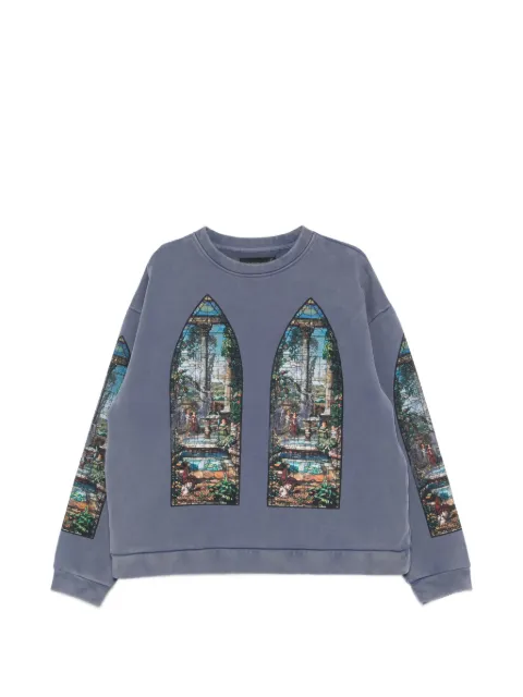 Who Decides War stained-glass-print sweater Blue 1110030010SS25