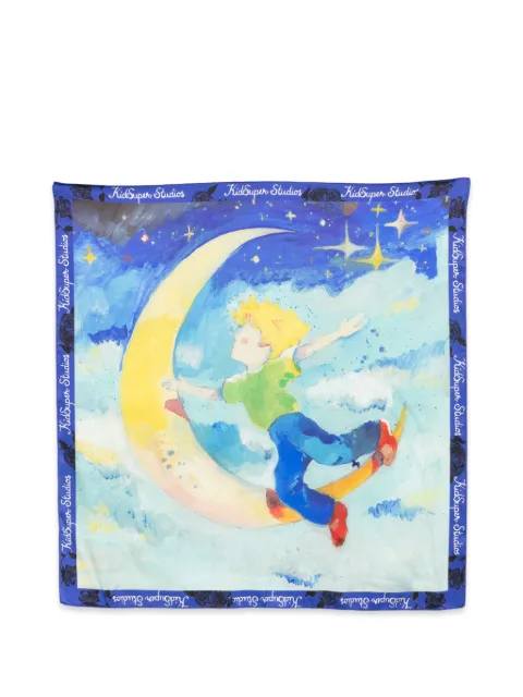 KidSuper moon-print scarf Blue SS26SCRF03