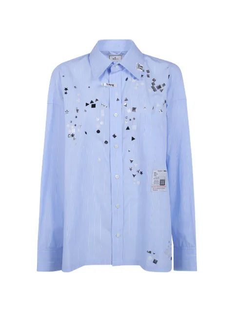 Maison MIHARA YASUHIRO stud-embellished striped shirt Blue K16SH421