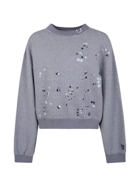 Maison MIHARA YASUHIRO stud-embellished distressed sweatshirt Grey K16PO742