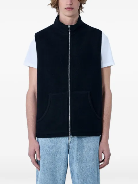 Rier high-neck zip-up wool vest Black NFL18X02NATURALFLEECEBLACKFLEECE