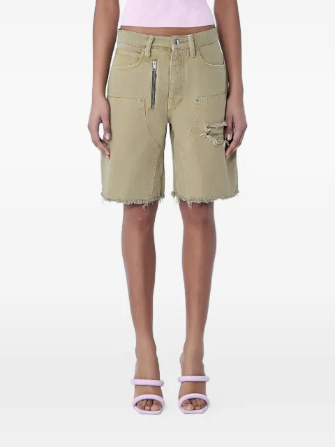 Alexander Wang zip-detail distressed-frayed mid-rise carpenter cotton shorts Neutrals 4DC2264160300C