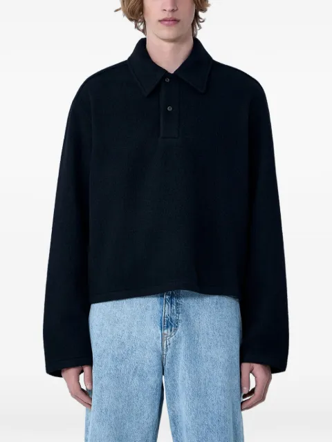 Rier long-sleeved polo sweater Black NFL20X02