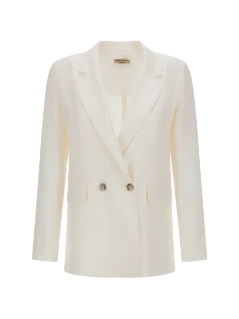 Herno double-breasted linen blazer Neutrals GA000319D171571100