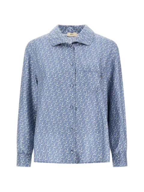 Herno printed silk shirt Blue CM000041D16009P9128