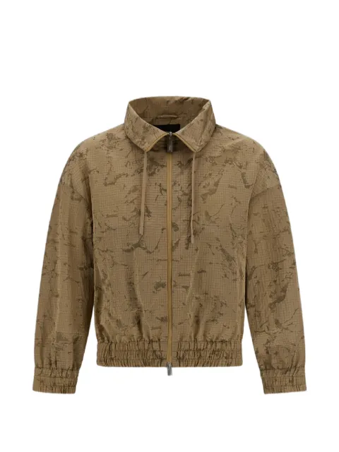 Laminar water-jacquard high-neck jacket Brown GI00158DL12855J