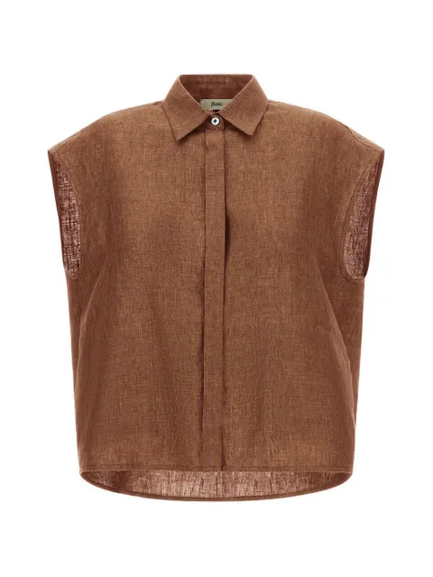 Herno concealed-fastening sleeveless shirt Brown CM000049D17105Z