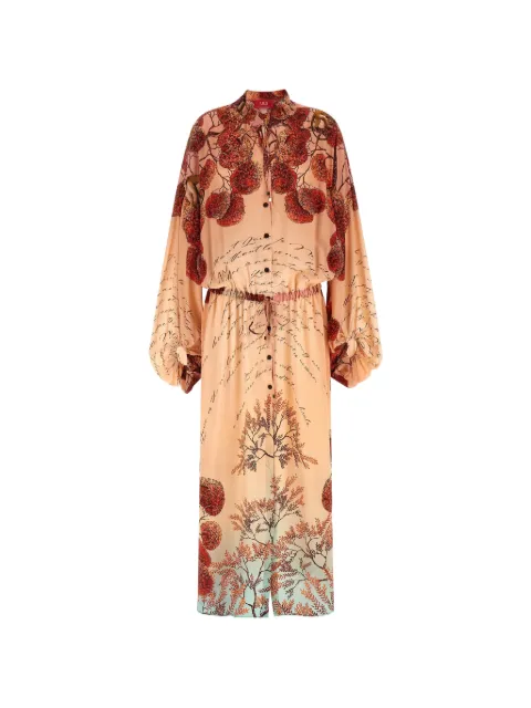 F.R.S For Restless Sleepers print long-sleeve dress Neutrals AB000882TE00876431