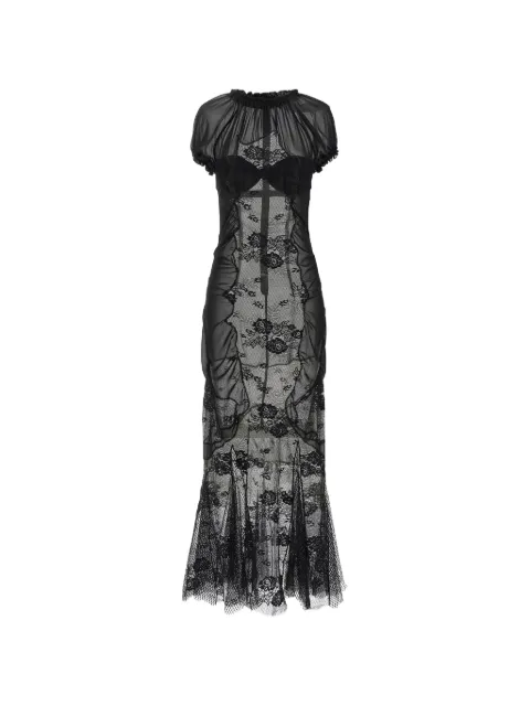 The Attico lace tulle midi dress Black 260WCW00286100